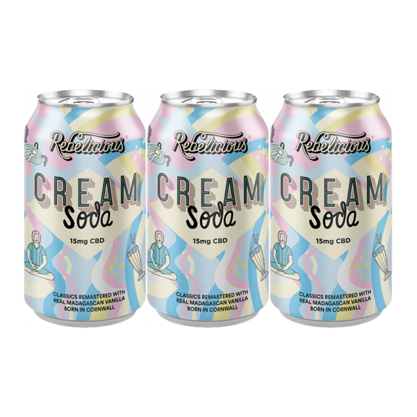 12 x Rebelicious 15mg CBD Cream Soda Sparkling Soft Drink - 330ml