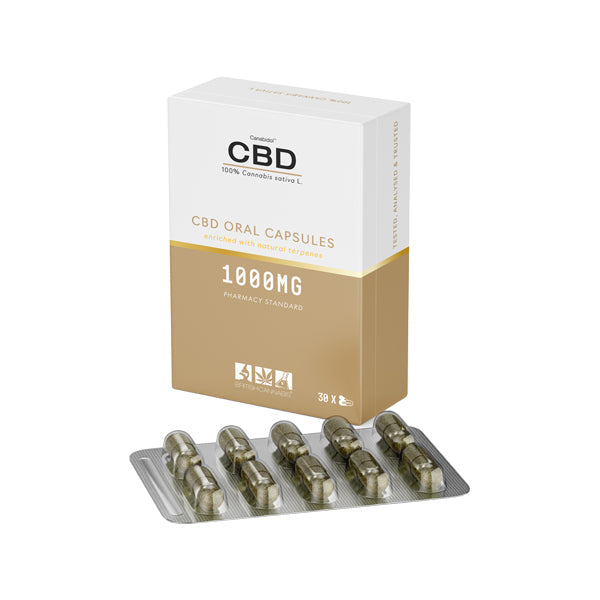 CBD by British Cannabis 1000mg CBD 100% Cannabis Oral Capsules - 30 Caps